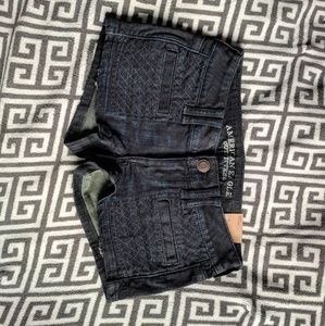 NWT AE black stitched design washed out shorts 00